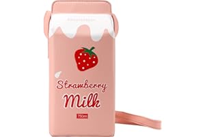 QiMing Cow appearance Milk Box CrossBody Purse Bag,PU Phone Shoulder Wallet for Women Girl