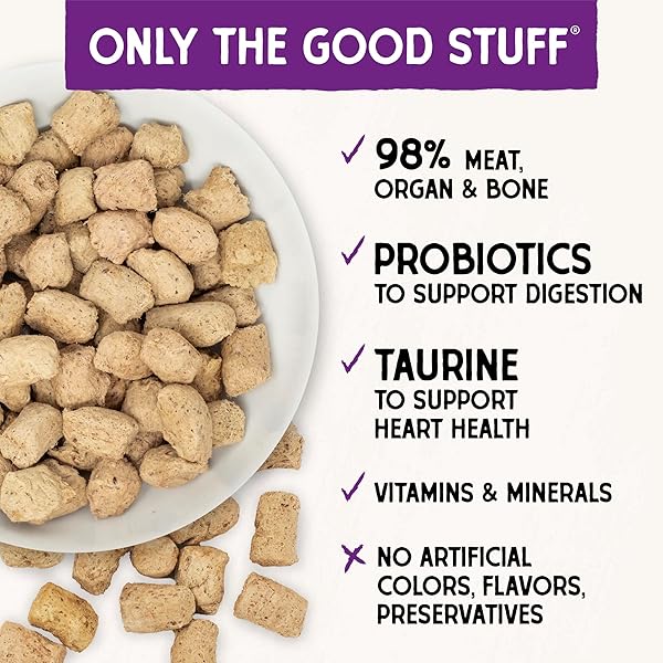STELLA & CHEWY’S FREEZE-DRIED RAW CAT DINNER MORSELS – PREMIUM BEEF RECIPE WITH 98% GRASS-FED MEAT & ORGANS – NATURAL GRAIN-FREE CAT & KITTEN FOOD – MADE IN USA – 3.5 OZ