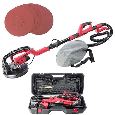 Arebos Langhalsschleifer mit eigener Absaugung (750 Watt, Ø 225 mm, Drehzahlregelung, Teleskopstange, eigenes Absaugsystem mi