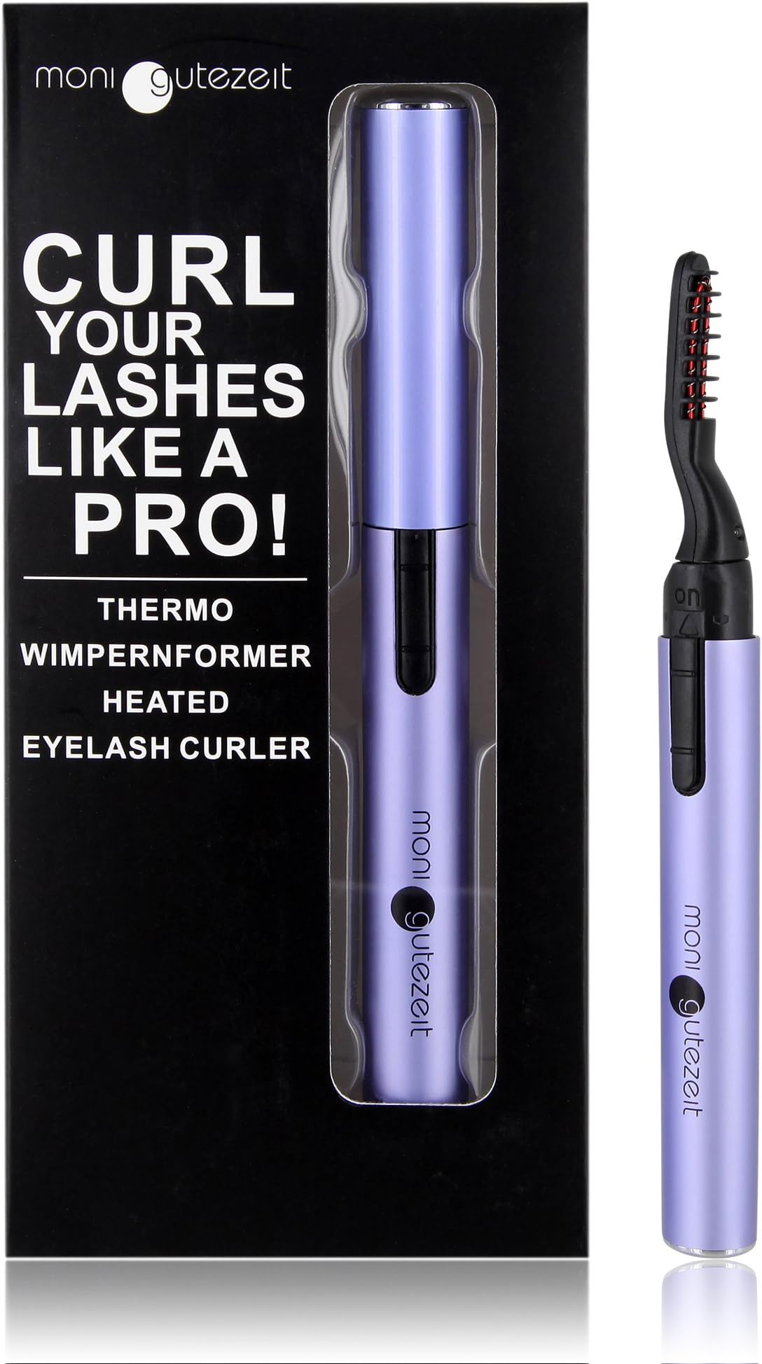 TOPSELLER: Professional Thermo eyelash curler, electricaly heated, for wonderfully curled eyelashes, pain free alternative to the average eyelash curler, color: purple