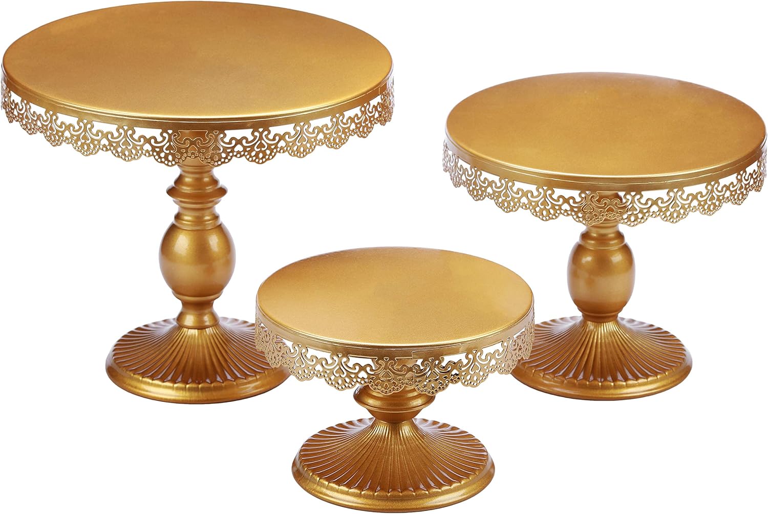 VILAVITA Set of 3 Cake Stands Round Cupcake Stands Metal
