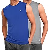 Champion Men's Big and Tall Performance Sleeveless Muscle Shirt 2 Pack