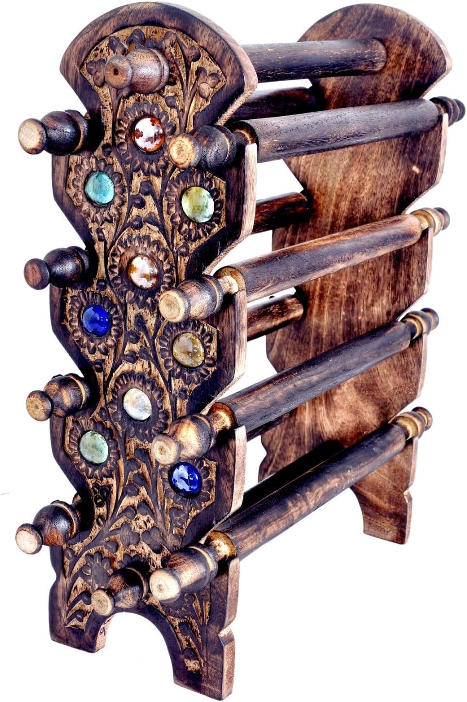 Craftgasmic Wooden Bangle Stand (Antique, 8 Rod) (diwali gift)