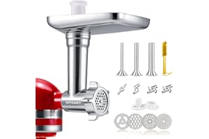 KITOART Stainless Steel Meat Grinder Attachments for KitchenAid Mixers, Meat Grinder, Sausage Stuffer, Perfect Grinder Attachment for KitchenAid, Dishwasher Safe(Machine/Mixer Not Included)