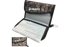 Pristis Fishing Soft Lure Storage Binder Bag, Plastic Bait Organizer Wallet Case with 6 Transparent Pocket Sleeves for Worm Rigs Lines, Durable Tackle Accessory for Saltwater Freshwater
