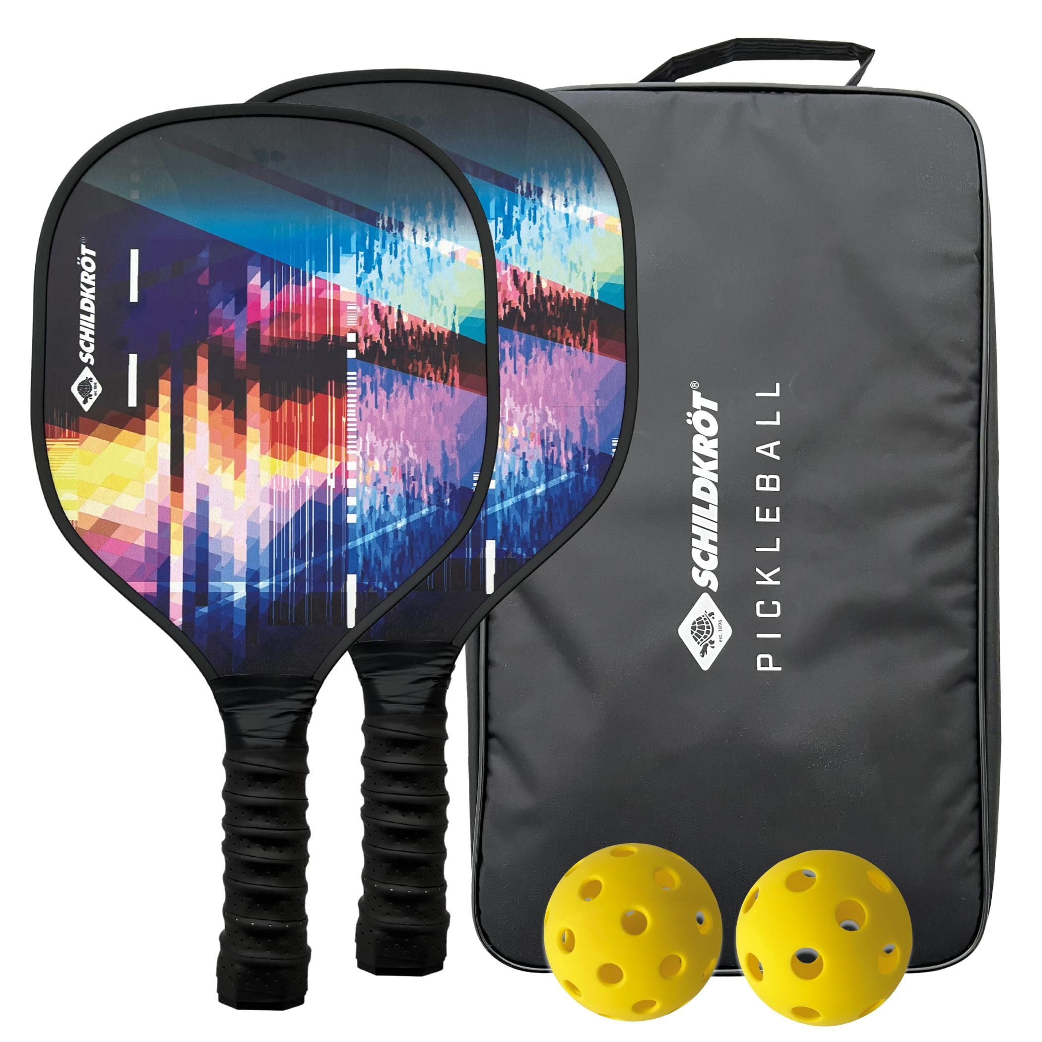 Schildkröt® Pickleball Set with 2 Rackets, 1 Indoor and 1 Outdoor Ball, 1 Carrying Bag, for Beginners and Advanced Players