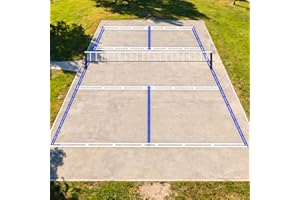 Reusable Pickball Court Stencil Kit – 44x20 ft Full-Size Stencil, Durable Plastic Court Liner for Concrete, Easy Setup with C