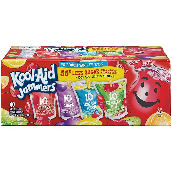 Kool Aid Jammers Variety Pack (40 Pouches) Juices
