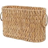 Coeusy Toilet Paper Storage Basket, Water Hyacinth Toilet Paper Holder for Up to 6 Mega Rolls, Wicker Basket for Bathroom Accessories Organizer, Boho Hand Woven Rattan Decorative Decor, Natural