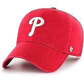 47 Brand MLB Team Color Home Primary Logo Clean Up Adjustable Baseball Cap Hat, Adult One Size Fits All