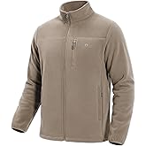 Pioneer Camp Fleece Jacket Men Full Zip Polar Lightweight Windproof Casual Soft Warm Outwear Outdoor Coat with Chest Pocket