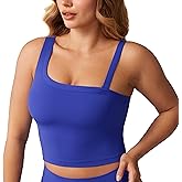 UNISSU Hugcurve Detachable Shoulder Strap Longline Sports Bra for Women One Shoulder Workout Tank Crop Tops Built in Bra