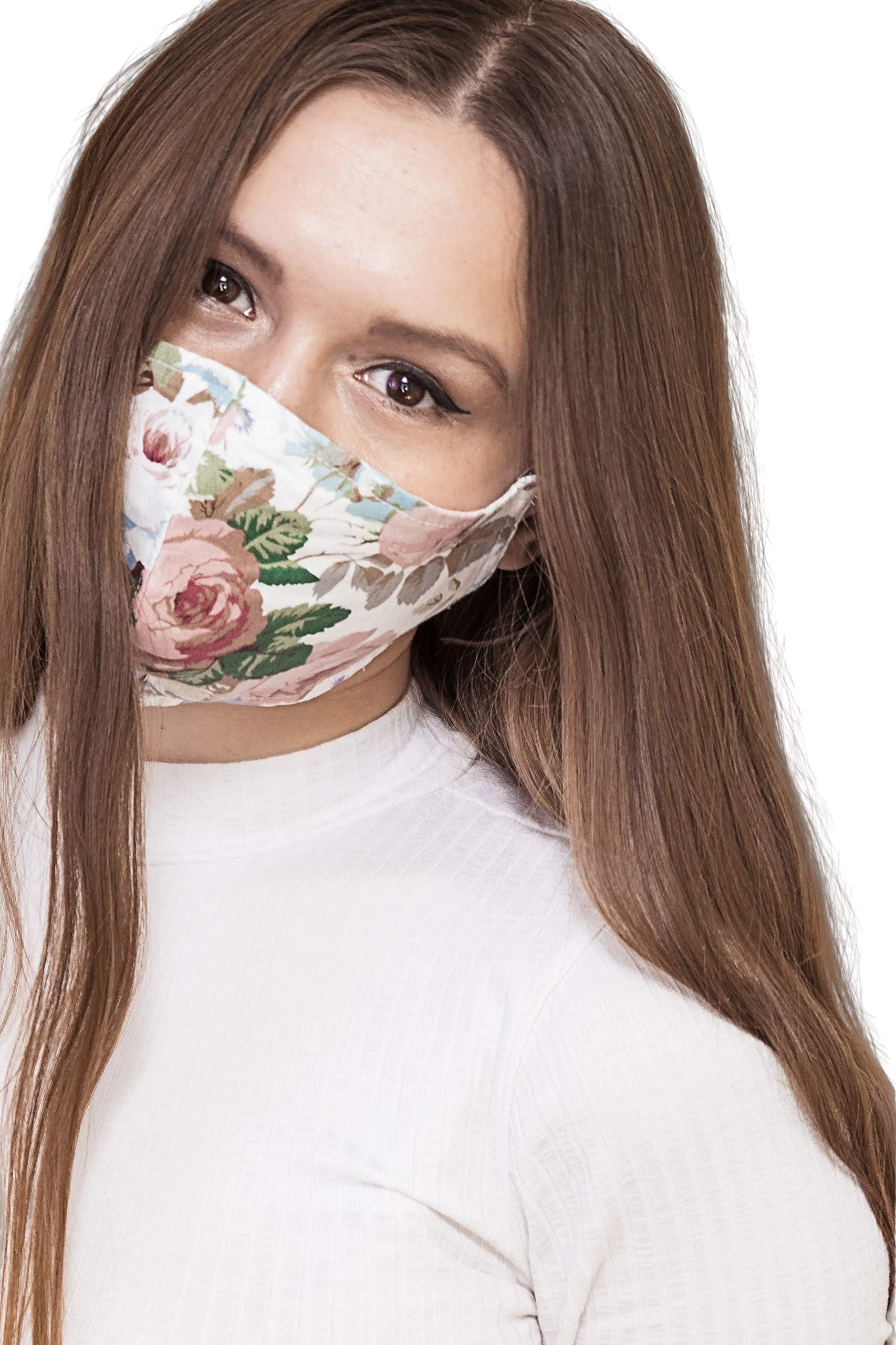 Print Face Mask with Filter Pocket Washable UK Handmade 4 Layer Cover Cute Beautiful Mouth Masks 100% Cotton Reusable Outdoor Made in UK (Flamingos)