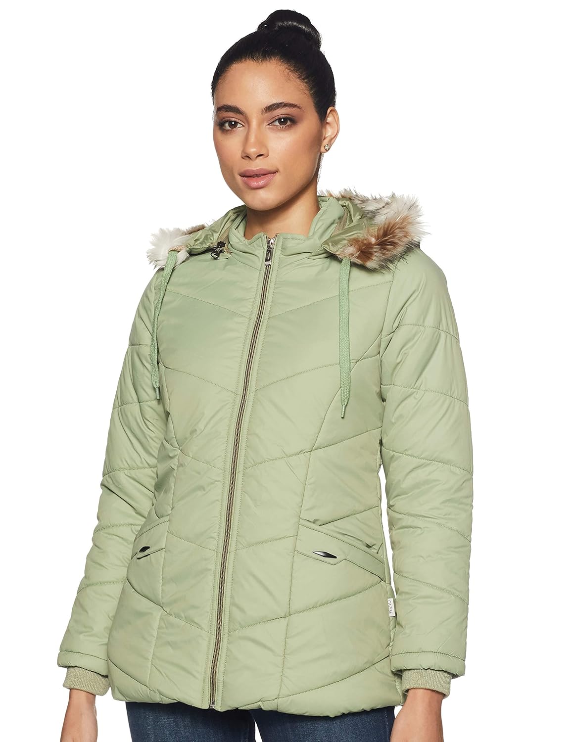 Mint Green Color Quilted Jacket For Women's Best Price With Best Deal in Your City