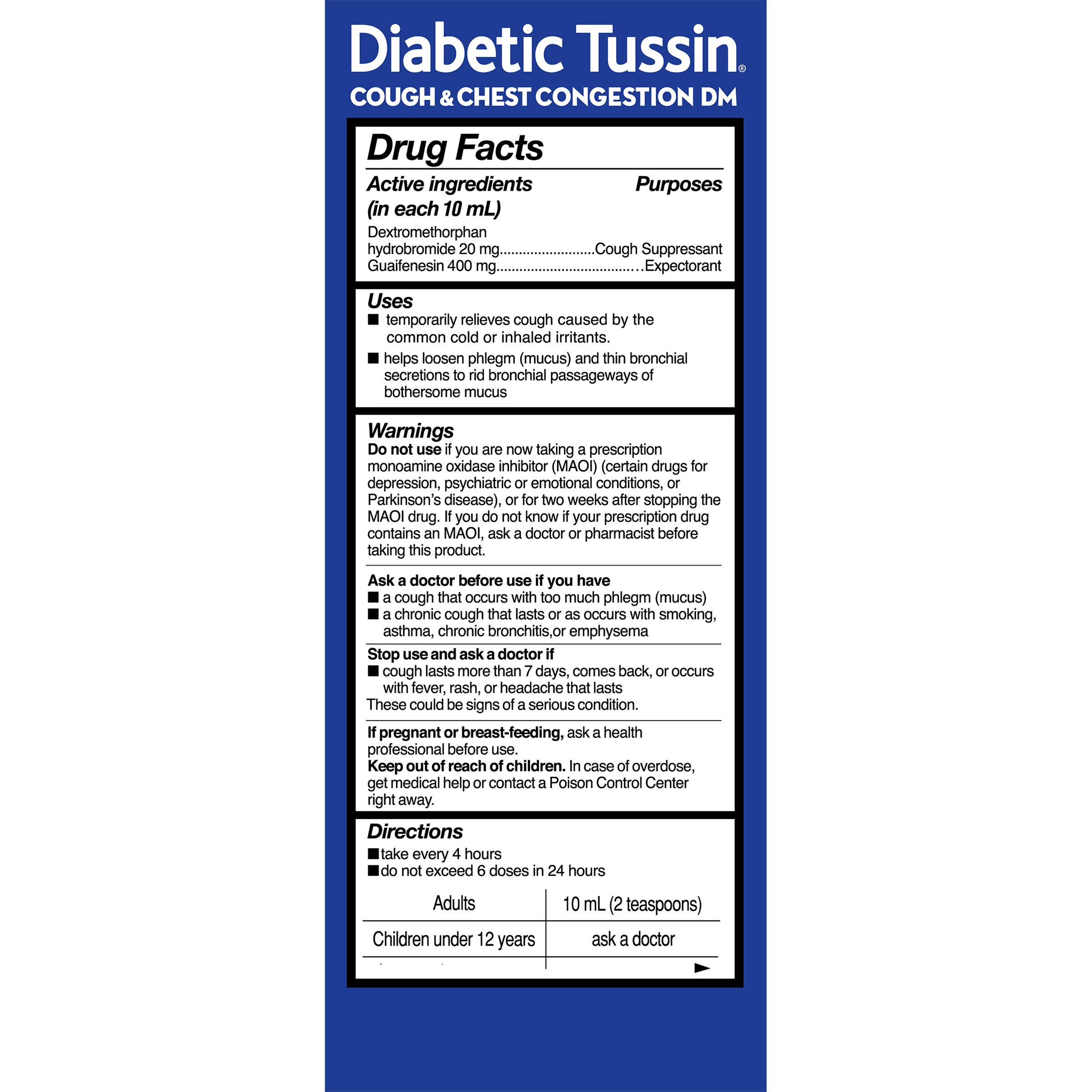 Galleon Diabetic Tussin DM Maximum Strength Cough And Chest