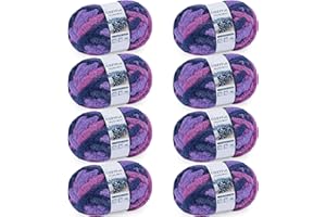 Cozyful Chunky Yarn for Hand Knitting - #10 Chunky Chenille Blanket Yarn, Jumbo Big Thick Chunky Yarns for Crocheting, Tie Dye Bulky Knit Yarns, 8 Skein (25 yds 8 oz Each Skein), Multi Purple