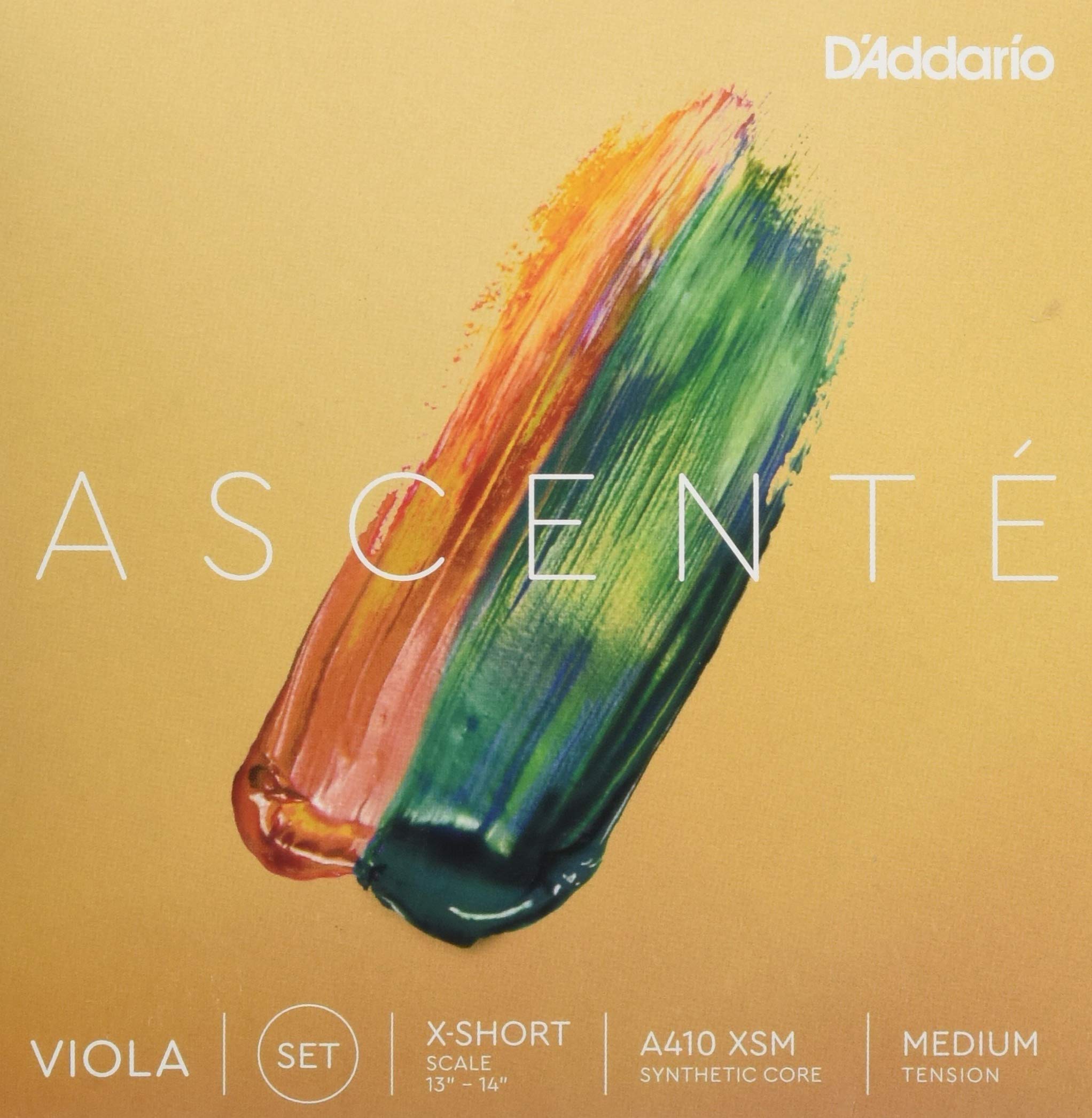 D'Addario Ascenté Viola Strings - A410 XSM - Medium Tension - Full Set - Extra-Short Scale