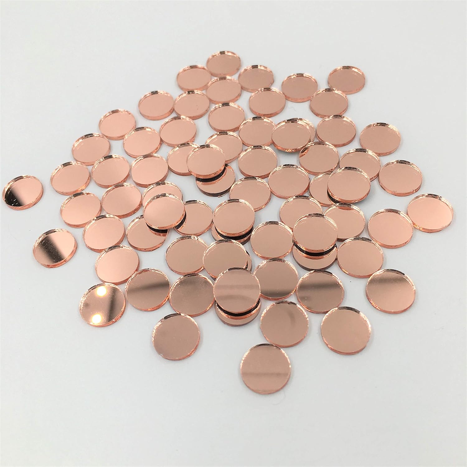 Amazon Com 3 8 Round Mosaic Mirror Tiles Rose Gold Craft Mirror