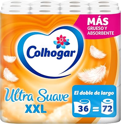 Ultra doux XXL x60 - équivalent à 120 rouleaux - 2 couches - 100% sans parfum - Blanc - Paquet de 60 rouleaux extra larges (5 x 12)