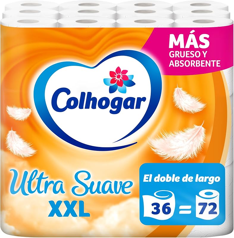 Ultra doux XXL x60 - équivalent à 120 rouleaux - 2 couches - 100% sans parfum - Blanc - Paquet de 60 rouleaux extra larges (5 x 12)