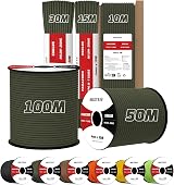 BROTREE 4mm Paracord 550 15M Nylon Rope 7 Strands 250kg Type III Army Green