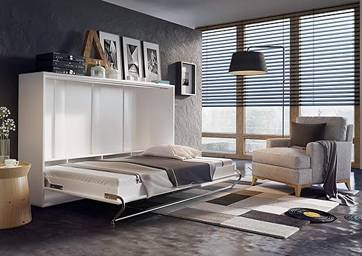 Furniture24 Eu Schrankbett Concept Pro Wandklappbett Horizontal 90x200 Cm Weiss Matt Amazon De Kuche Haushalt