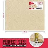 Asvin Large Non Slip Shower Mat 60x80cm Beige OEKO-TEX Loofah Rubber view 2