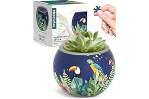 PieceRelax 3D Puzzle Planter 80 Pieces - Flower Pot - Bird of Paradise, Home Decor Flower Pots for Indoor Cactus, Succulents Pots [K1106]