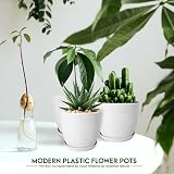Utopia Home Spotty Grey Plastic Planters 5 Pack Multisize for Plants view 6