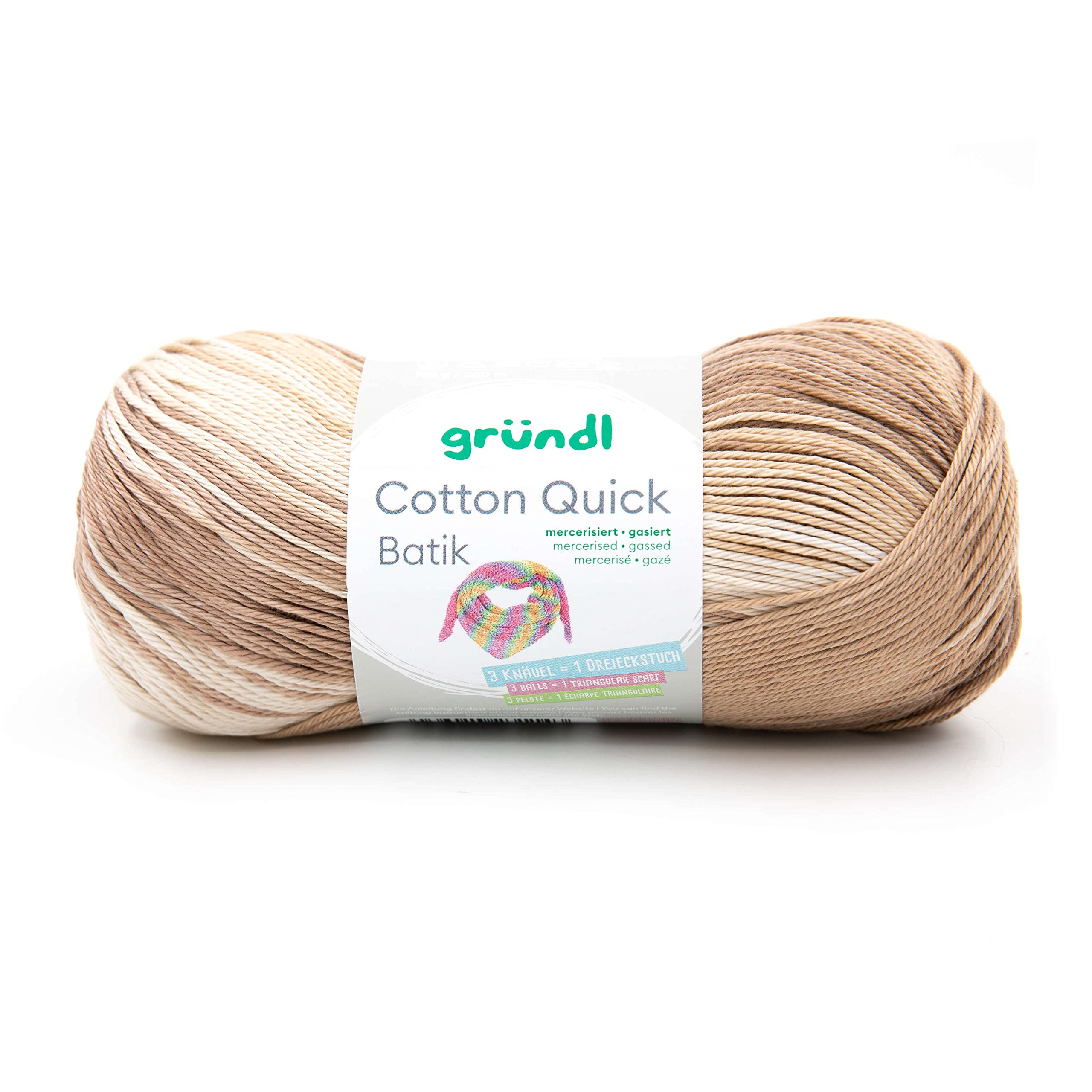 Gründl Yarn, Cotton, Natural/Brown/Beige, ca. 260 m