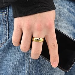 THREE KEYS JEWELRY 8mm Tungsten Wedding Ring 18K