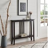 Kings Brand Narrow Console Table with Storage Shelf for Entryway, Espresso | Slim Sofa Table for Hallway, Foyer or Living Room with Open Shelf for D&eacute;cor, Books &amp; Everyday Essentials