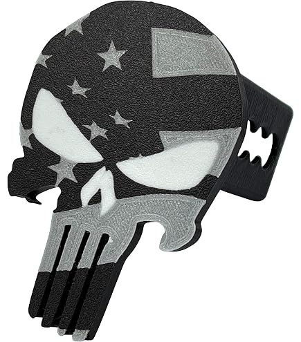 Trick Topz Punisher Skull American Flag Trailer Hitch Cover - 2" Receiver, ABS Plastic - View #9