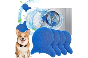 Pet Hair Remover for Laundry, Reusable Dog and Cat Hair Removal Tool for Washing Machines and Dryers, 4 Pack, Blue, 10.5 x 10