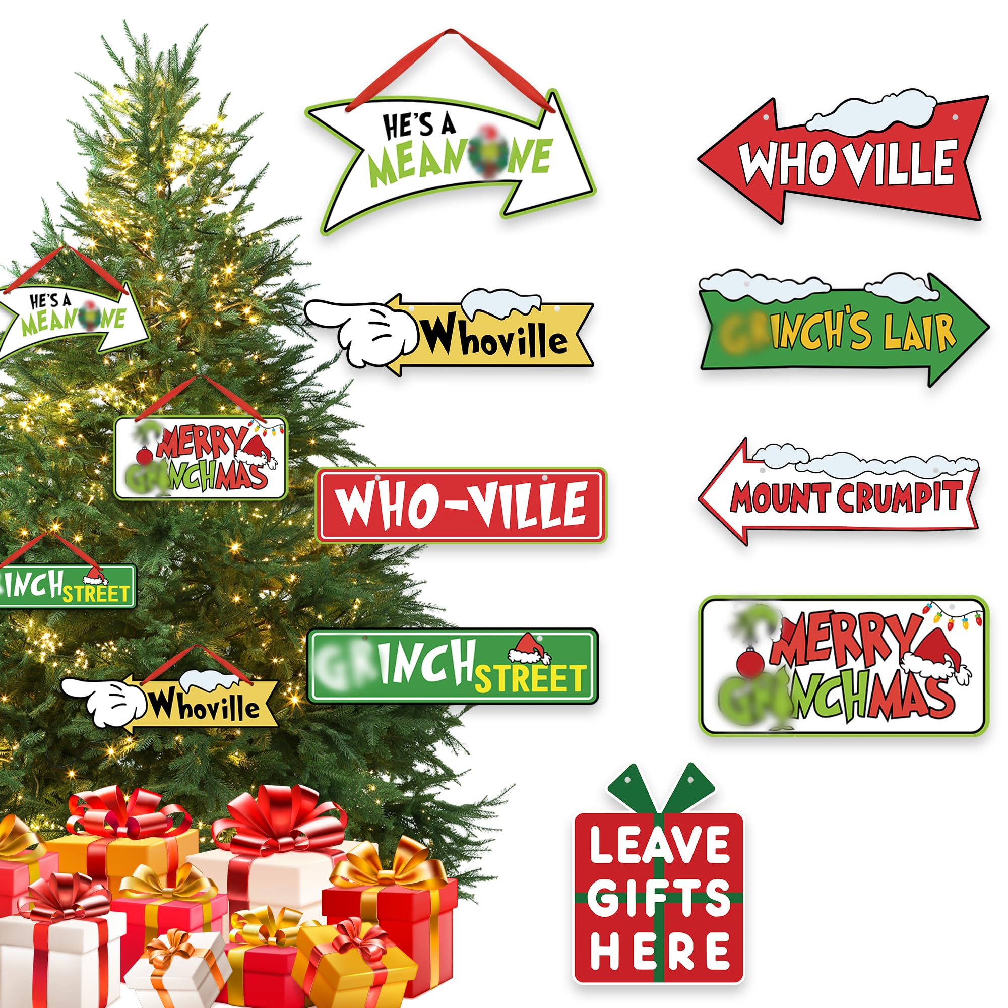 Photo 1 of 18 Playful Green Monster Ornament for Christmas Tree, Whislism Village Theme Paper Christmas Decorations, Quirky Festive Xmas Gifts for All Ages