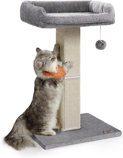 Feandrea Cat Scratching Post 71 cm Tall with Plush Perch 40x30 cm