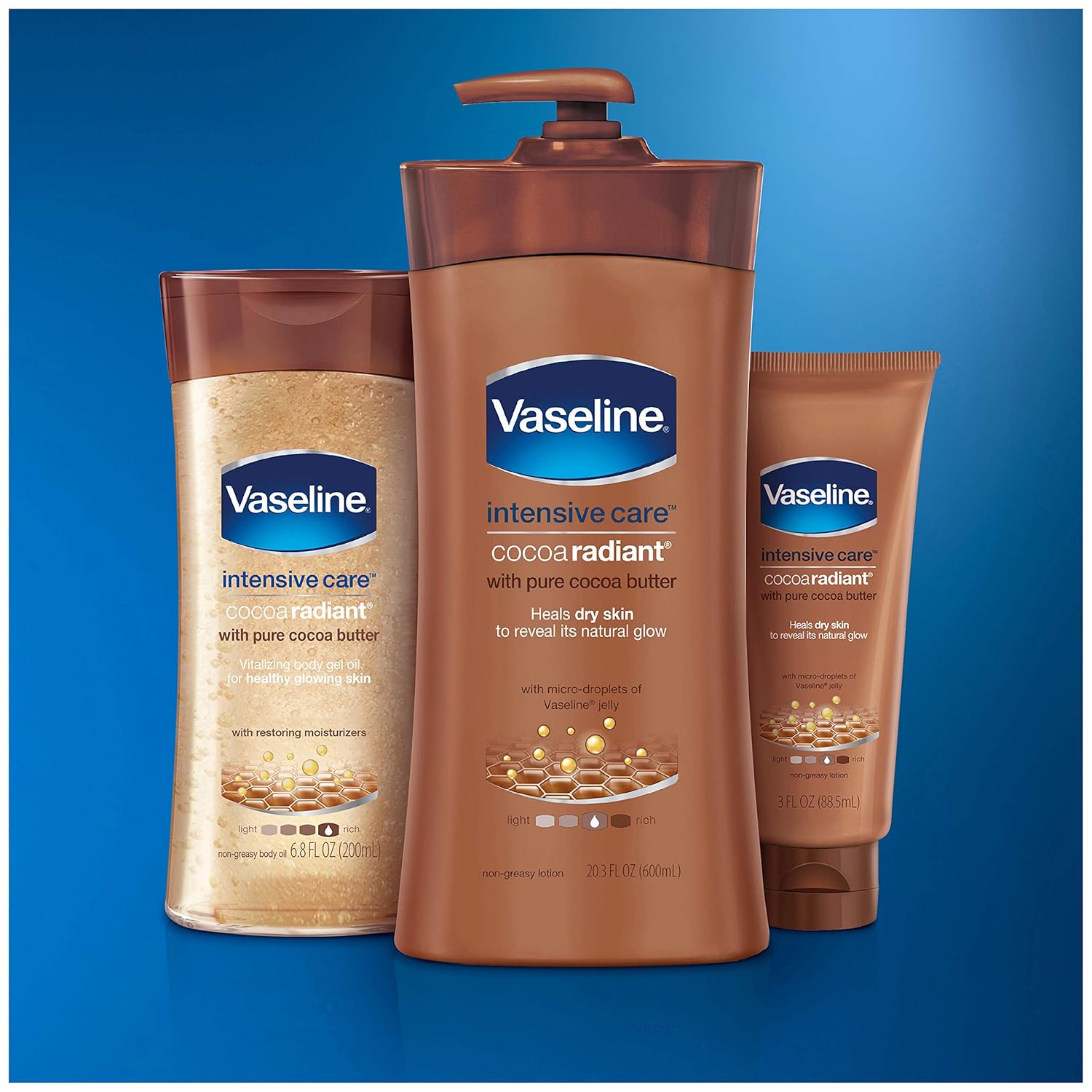 Vaseline Intensive Care Body Lotion, Cocoa Radiant, 20.3 Fl Oz (Pack of 3) : Beauty