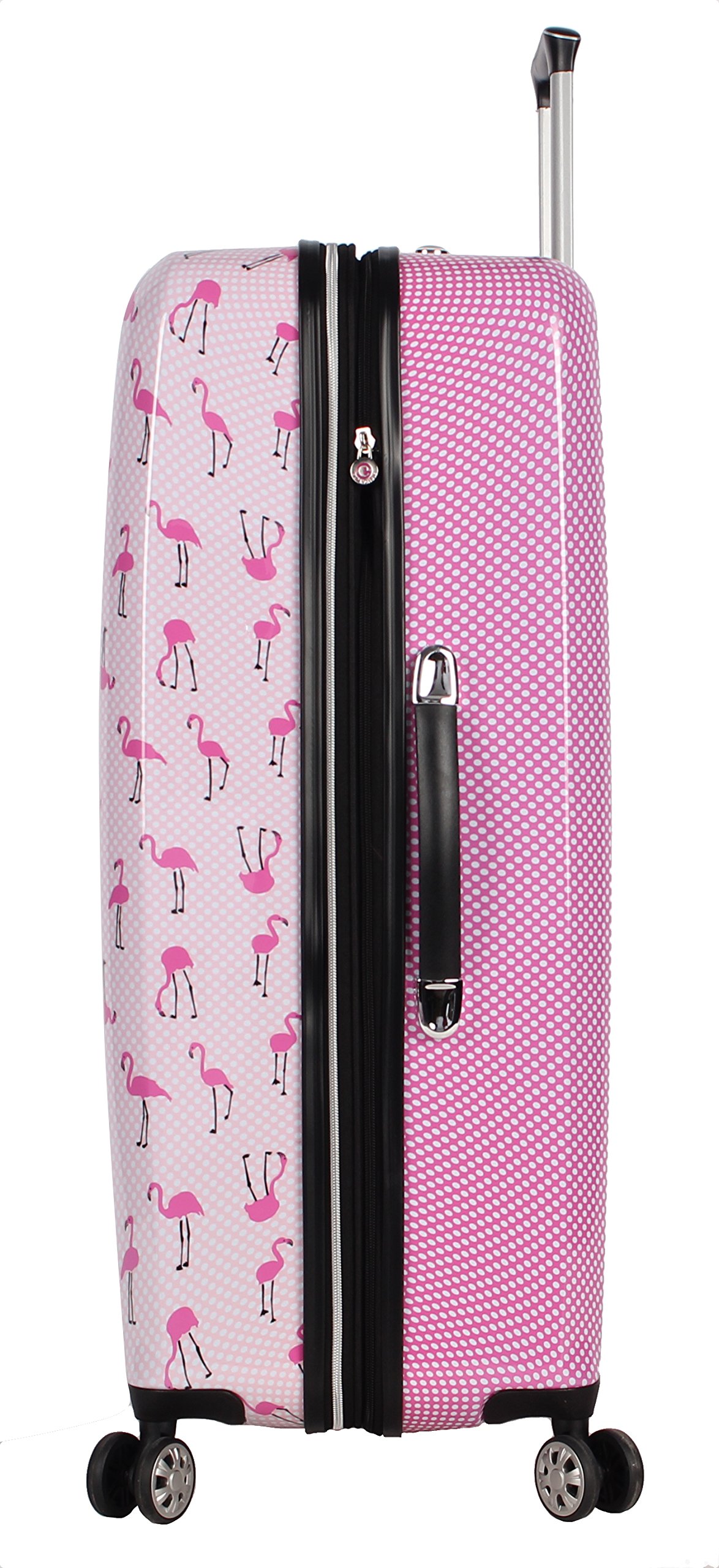 Betsey Johnson 30 Inch Checked Luggage Collection - Expandable Scratch Resistant (ABS + PC) Hardside Suitcase - Designer Lightweight Bag with 8-Rolling Spinner Wheels