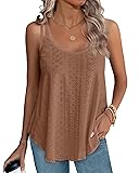 Flowy Tank Tops for Women Summer Eyelet Embroidery