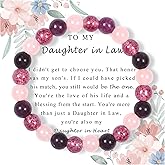 yuqiuang Gifts for Women Men Birthday Natural Stone Bracelet, Present for Woman Daughter, Best Friend, Daughter in Law, Sister, Son, 21st, 16th Birthday Christmas Gifts for Her Him