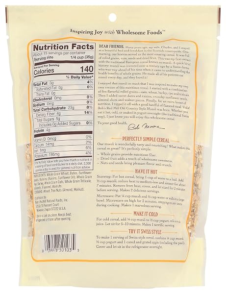 BOB’S RED MILL OLD COUNTRY STYLE MUESLI, 18OZ (PACK OF 1) – NON GMO, WHOLE GRAIN, VEGAN, KOSHER