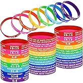Sumind 48 Pieces Bible Verse Bracelets Christian Scripture Bracelets Bulk Rubber Religious Silicone Bible Verses Wristbands Faith Hope Belief Wristbands