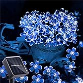 ITICdecor Outdoor Solar Flower String Lights Waterproof 50 LED Fairy Light Decorations for Christmas Tree Garden Patio Fence Yard Spring (Blue)