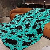 Teal Blanket Queen Size - Lightweight All-Season Plush Turquoise Soft Fleece Throw for Bed, Couch, Home Decor & Housewarming Gifts 90x90