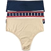 hanky panky - PlayStretch High Rise Thongs for Women | Stretch Cotton Underwear, Everyday Lingerie | Size (XS-XL) | 3 pack
