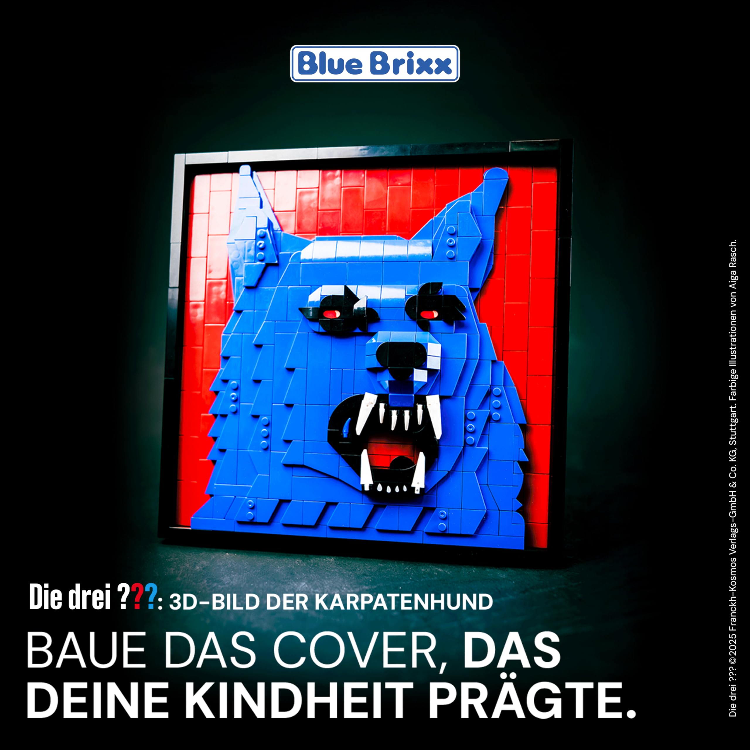 BlueBrixx Pro 108501 – Die DREI ???: 3D Bild: Der Karpatenhund aus Klemmbausteinen mit 712 Bauelementen 5