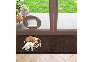 Tindbea Dog Mat for Muddy Paws,Absorbs Moisture Dirt Non-Slip Washable Mud Mat for Dogs,Soft Rubber Backing Front Inside Pet Rug for Entryway, Mud Dog Paws, Patio(24"x59",Coffee)