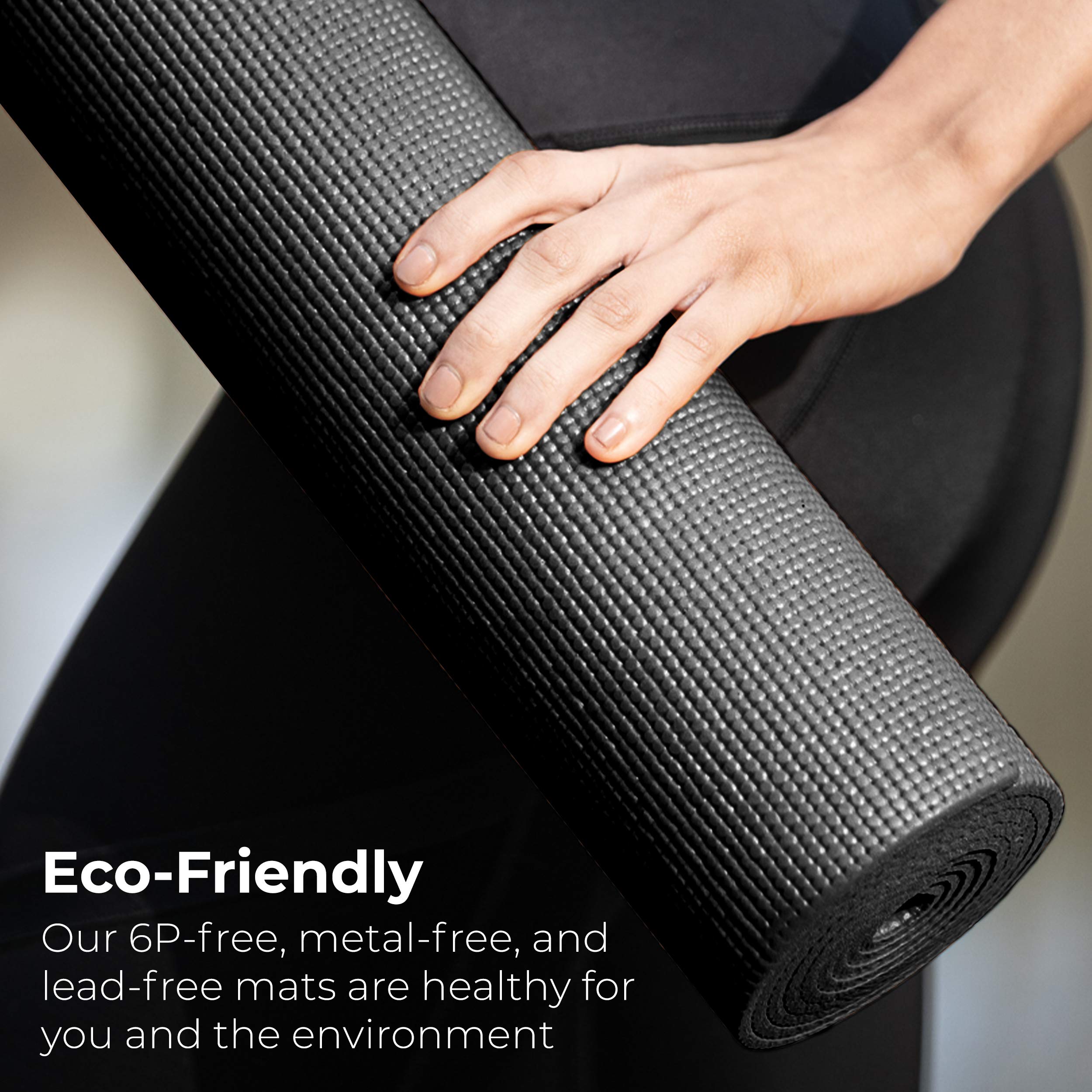 Hello Fit 10-Pack Yoga Mat, 68" x 24" Non Slip Exercise Mat, 4mm Thick Gym Mat for Fitness and Stretching, Bulk Non Toxic Yoga Mats for Schools and Studios, Black - Image 6