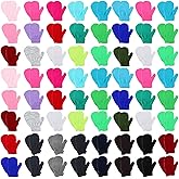 Handepo 100 Pair Toddler Winter Gloves Kids Magic Stretch Mittens Soft Winter Warm Baby Knitted Gloves One Size Acrylic Insulated Mittens for Little Boys Girls Christmas Giving