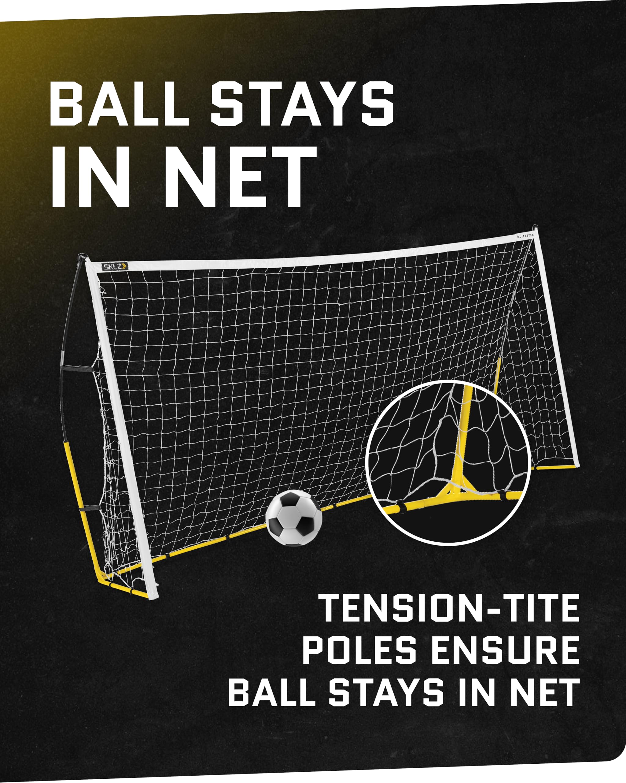 SKLZ Quickster Fußballtor, Unisex, SC-QSG064-002-01, schwarz/gelb, 6' x 4' 6